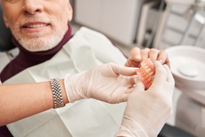 The denture creation process includes a visit to your dentist to ensure that your new prosthetics will work and fit correctly