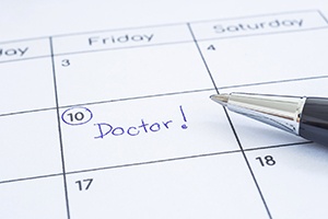 Medical appointment marked on calendar